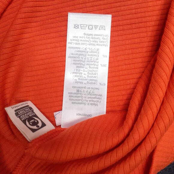 Madewell Womens Orange Ribbed Knit Tee Size S - Picture 6 of 6